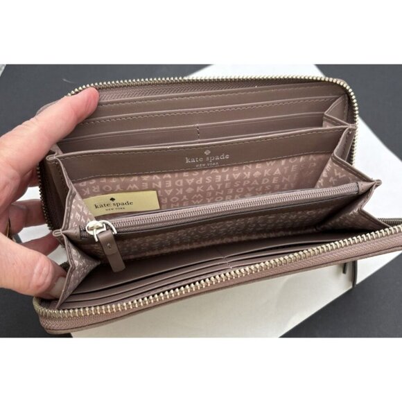 Kate Spade Light Brown Large Continental Wallet Full Zip Around NEW - Picture 4 of 8
